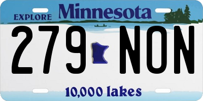 MN license plate 279NON