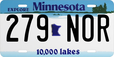 MN license plate 279NOR
