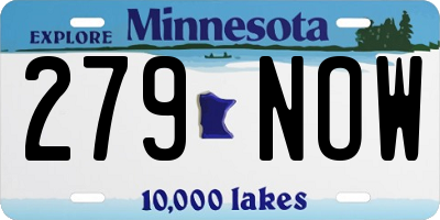 MN license plate 279NOW