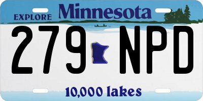 MN license plate 279NPD