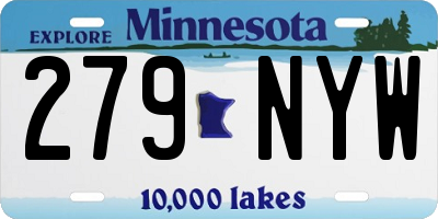 MN license plate 279NYW