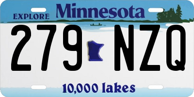 MN license plate 279NZQ