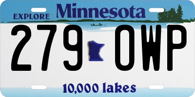 MN license plate 279OWP