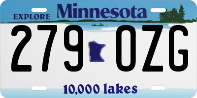 MN license plate 279OZG