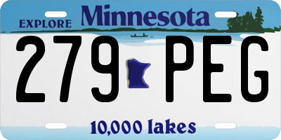 MN license plate 279PEG