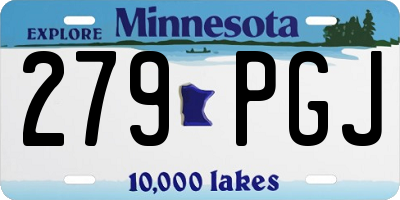 MN license plate 279PGJ