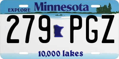 MN license plate 279PGZ