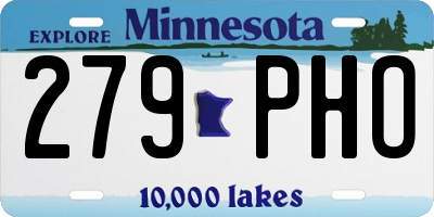 MN license plate 279PHO