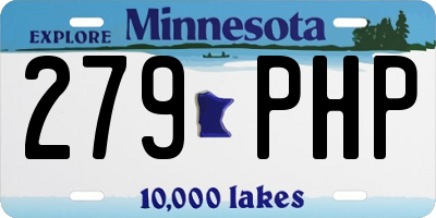 MN license plate 279PHP