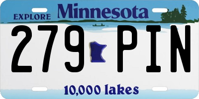 MN license plate 279PIN