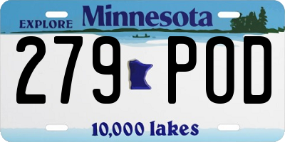MN license plate 279POD