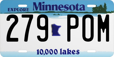 MN license plate 279POM