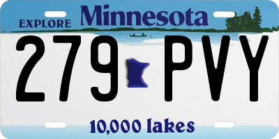 MN license plate 279PVY