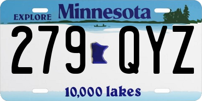 MN license plate 279QYZ