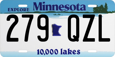 MN license plate 279QZL