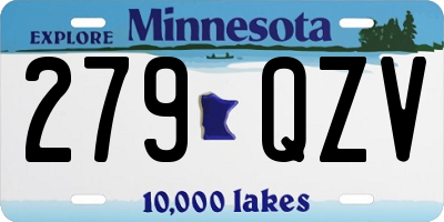MN license plate 279QZV