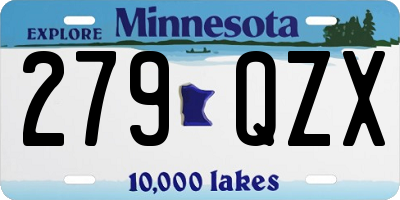 MN license plate 279QZX