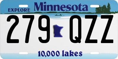 MN license plate 279QZZ