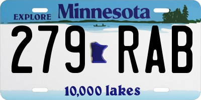 MN license plate 279RAB