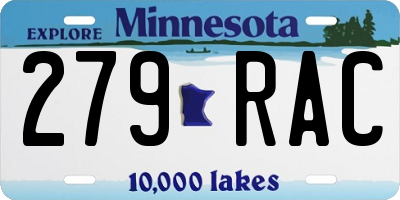 MN license plate 279RAC