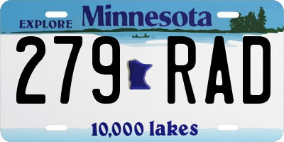 MN license plate 279RAD