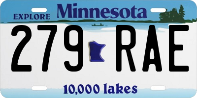 MN license plate 279RAE