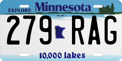 MN license plate 279RAG
