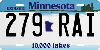 MN license plate 279RAI
