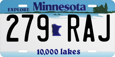 MN license plate 279RAJ