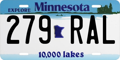 MN license plate 279RAL