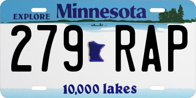 MN license plate 279RAP