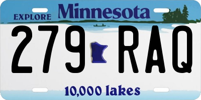 MN license plate 279RAQ