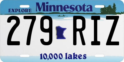 MN license plate 279RIZ