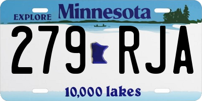 MN license plate 279RJA