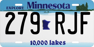 MN license plate 279RJF