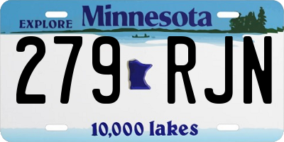 MN license plate 279RJN