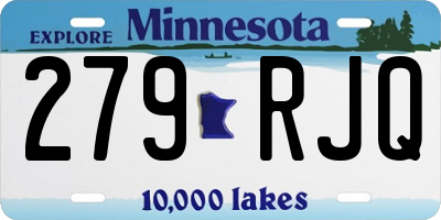 MN license plate 279RJQ