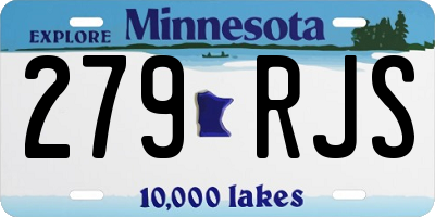 MN license plate 279RJS