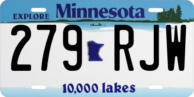 MN license plate 279RJW