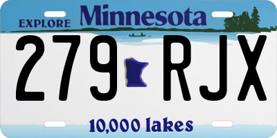 MN license plate 279RJX