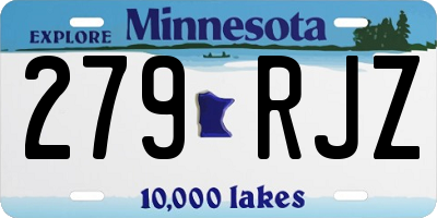 MN license plate 279RJZ