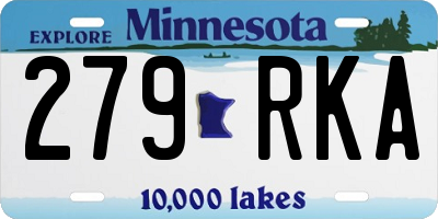 MN license plate 279RKA