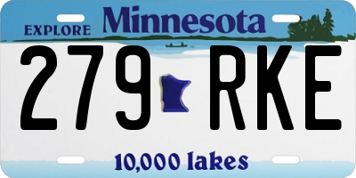 MN license plate 279RKE
