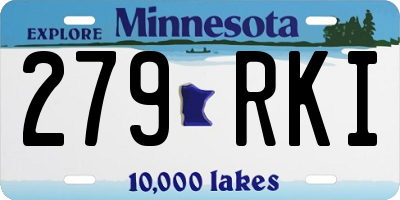 MN license plate 279RKI