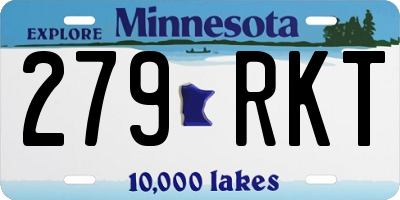 MN license plate 279RKT