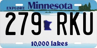 MN license plate 279RKU