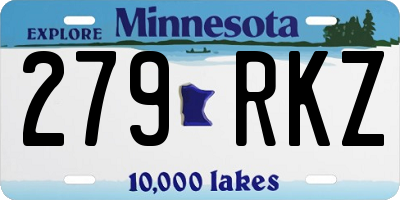MN license plate 279RKZ