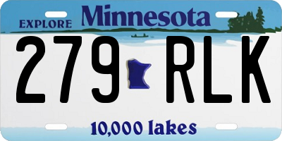 MN license plate 279RLK