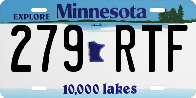 MN license plate 279RTF