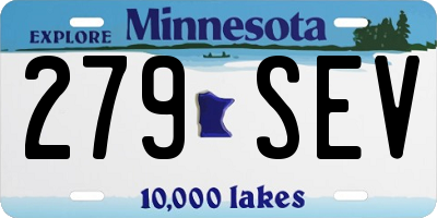 MN license plate 279SEV